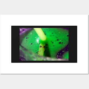 Purple and Green Oil and Water Bubbles Posters and Art